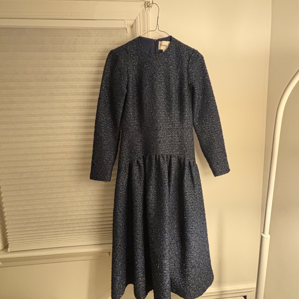 Chic Long Sleeve Navy Dress